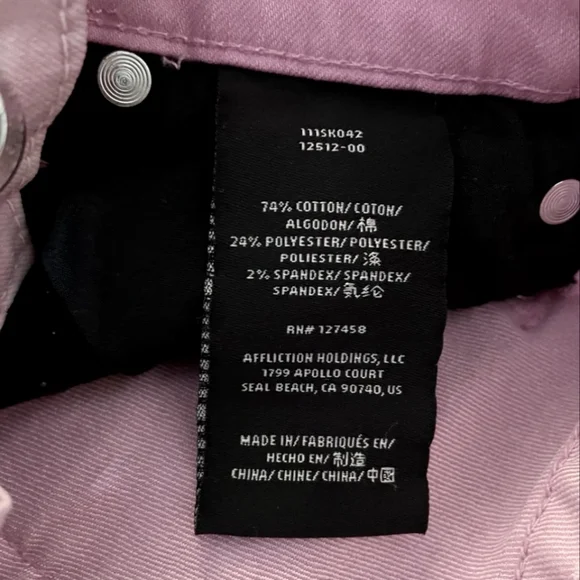 NWT Women's Affliction Raquel Maxine Pink Skinny Jeans - Picture 6 of 16